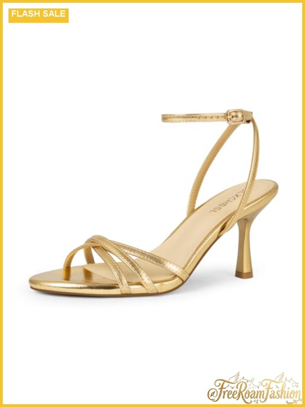 Kitten Heel Strappy Open Toe Heeled Sandals Adjustable Ankle Strap Padded